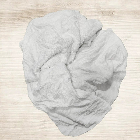 Premium White Terry Cloth Rags For Garage, Shop And Housekeeping, Ultra Absorbent Cotton Towels, Heavy Duty Cleaning Rags