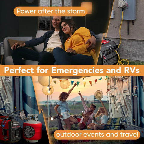 People using Honda EU2000i Propane And Gas Dual Fuel Conversion Kit for power in storm, camping, RV.
