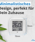 Gen3 White Smart WiFi And Bluetooth Temperature And Humidity Sensor With Quick Response, Low Power Draw, Type C USB, E Paper Display, Your Home Automation Sidekick For Real Time Indoor Climate Tracking, 70mm white square sensor