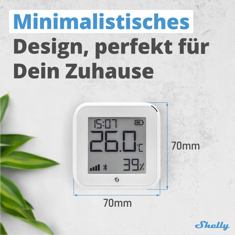 Gen3 White Smart WiFi And Bluetooth Temperature And Humidity Sensor With Quick Response, Low Power Draw, Type C USB, E Paper Display, Your Home Automation Sidekick For Real Time Indoor Climate Tracking, 70mm white square sensor