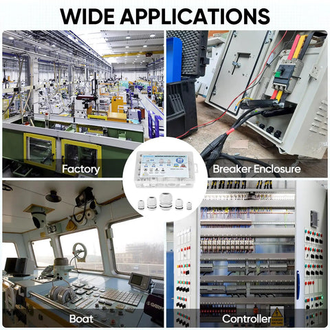 IP68 Waterproof Cable Gland Kit With Tough Nylon NPT Adjustable Connectors, wide applications in factory, breaker enclosure, boat, controller
