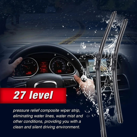 Top Shelf Replacement Windshield Wiper Blades For Chevy Silverado And Gmc Sierra 22 Plus 22 Inch Heavy Duty set shown in use during rain.