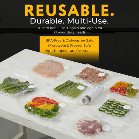Must Have Food Vacuum Sealer Machine With Digital Display And Visible Tank 8L Air Flow Handheld Portable Sealer with reusable bags