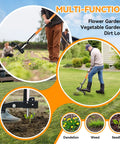 Multi-function stand up weed puller with long handle and 3 claw steel head for no bending kneeling free weeding in gardens
