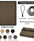 Heavy Duty Ninety Percent Shade Cloth for Patio and Garden 10 By 12 Ft Pergola Shade Cover With Grommets Sun Screen Tarp Mocha