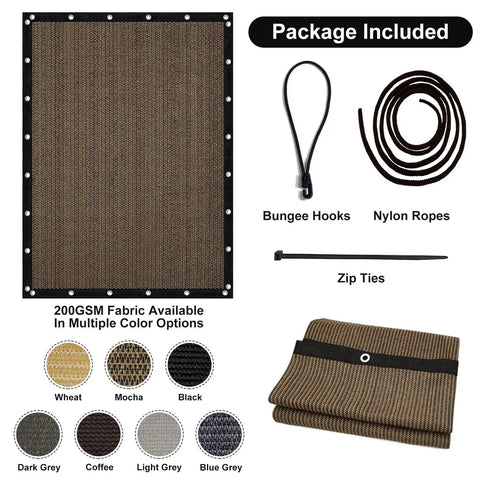 90 Percent Sun Shade Cloth For Patio And Backyard 10x10 Ft Pergola Shade Cover With Grommets No Fuss Heavy Duty HDPE Tarp Mocha