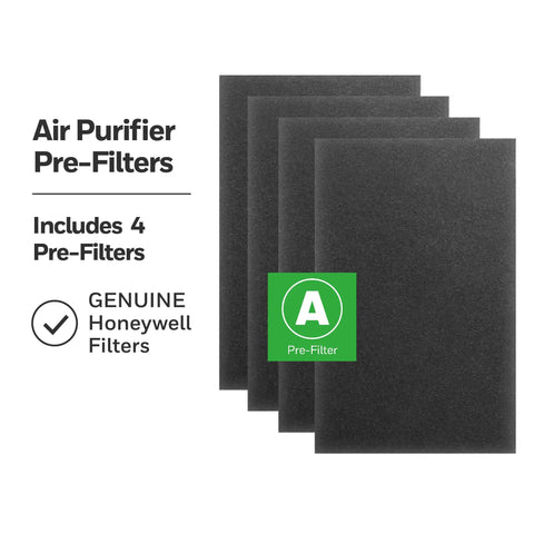 A200 Pre Filter Pack For Air Purifiers, 4 Count, Allergen, Dust, Odor with genuine Honeywell filters text label