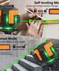 Green Laser Level Self Leveling Tool With 12 Line Lasers And 360 Degree Horizontal And Vertical Beams 150ft Range Cross Line Accuracy Wall Bracket And Remote Control with green beam on wall and manual mode
