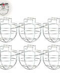 Six Pack Chrome Plated Fire Sprinkler Head Guard Cages for 1/2 Recessed Sidewall Drywall Sprinklers in a stack.