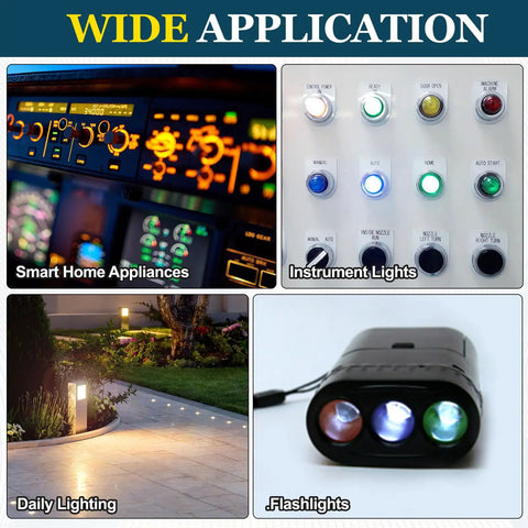 Image showcasing Four Pack Hella Bright E10 Screw Base Led Bulbs Dc 12Volt 02W White Mini Indicator Lamp for various applications.