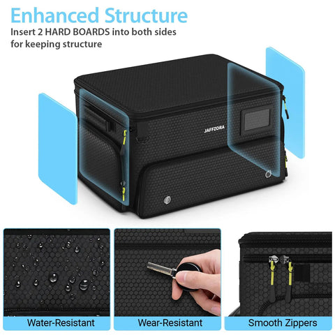 4 Layer Golf Trunk Organizer With Separate Ventilated Shoe Compartment For Two Pairs, Waterproof Car Locker Storage Bag