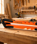 36 Inch Pressure Panel Clamp System Set, Heavy Duty Steel Clamps 2 Pack on a woodworking bench, 4 Way Pressure