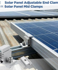 Eight Piece 35 To 50mm Adjustable Solar Panel End Clamp Mounting Brackets Kit used on roof installation