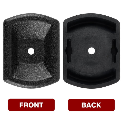 Front and back view of Heavy Duty Jack Wheel Chock Reinforced Rubber Wheel Dock For 6 Inch Jockey Wheels