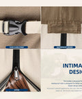 Close-up of Built Tough Heavy Duty Patio Egg Chair Cover With Zipper showing waterproof and zipper features.