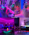 Indoor setup with 100ft Outdoor LED Strip Lights Waterproof IP65 With Bluetooth Remote And Smart App Control illuminating rooms.