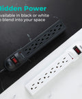 Six-Outlet Surge Protector Power Strips 2-Pack 900 Joule Protection 4-Foot Cord Lighted Switch 15-Amp Circuit Breaker Overload