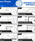 Instruction manual for Regulation 32X3 Foot Outdoor Volleyball Net Set With Poles detailing setup steps 1 to 8.