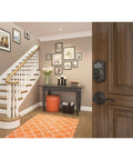 Camelot Touch Deadbolt With Keyless Entry Quick Setup With 2 Pre Programmed Codes And Room For Up To 19 Codes Aged Bronze Finish on door