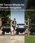 Kids Stroller Wagon with one hand adjustable push pull handle, alloy steel frame, rubber wheels, smooth steering on paths