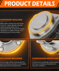 Front Wheel Hub And Bearing Assembly With ABS For 2012 To 2020 Chrysler 300 And 2012 To 2014 Dodge Challenger Charger RWD Drop In Replacement 5 Lug Direct Fit Premium Quality product details showing sealing, bearing, and corrosion resistance features