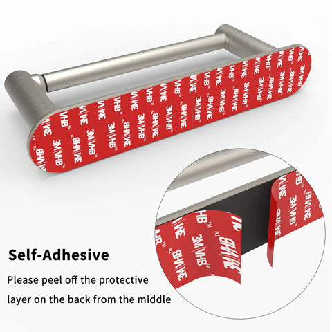 Adhesive Toilet Paper Holder With Double Post Pivoting Design In Brushed Nickel Finish Stick On No Drill application detail