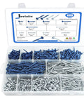 660 Piece Pocket Hole Screws Set With 5 Sizes No 8 1 In 1 And A Quarter In 1 And A Half In 2 In And 2 And A Half In Square Drive Self Tapping Coarse Thread Wood Screws Blue And Zinc Coated With Included Drive Bit For Durable Woodworking Pro Grade in compartmentalized case