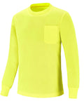 Killer Neon Yellow Security Uniform Shirt With Quick Dry Mesh Keeping You Comfy While Crushing Heavy Shifts Perfect For EMT Police Fire Rescue Crews Wanting Moisture Wicking Comfort And Dependable Everyday Fit Always, long sleeve, pocket.