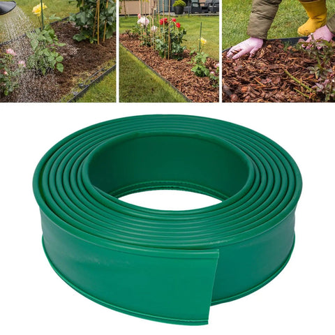 Durable PE Garden Border Fence Coil For Outdoor Borders And Lawn Paths, Flexible Quick Install Edging, 10cm Wide, Tool-Free Setup