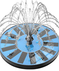 Solar Powered Water Fountain For Bird Bath Garden Pond Pool And Patio With 8 Nozzles And 4 Fixers Upgraded 100 Percent Glass Panel No Battery Needed Easy Setup For Outdoor Use fountain with water jets
