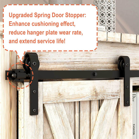 4Ft Sliding Barn Door Hardware Kit For Cabinets And Closets Single Door Track Set Fits 24 Inch Doors Half Inch Thick Black Steel