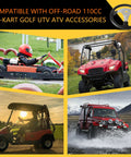 Universal 300mm Steering Wheel With 320mm Adjustable Shaft for go karts, ATVs, UTVs, and off-road vehicles in action