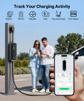 Level 2 EV Charger With 40A NACS, 25Ft Extension Cord, WiFi Smart App, 240V NEMA 14 50 Plug, Works With All Tesla Models S X 3 Y, UL ETL FCC Certified