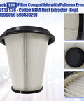 Black S26 filter compatible heavy duty cotton HEPA dust extractor, visible pleated design, replaces 590430201 200900050