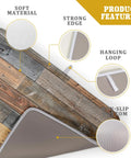Wood Grain Dish Drying Mat For Kitchen Countertop 18x24 Inch Large Beast Absorbent Reversible Microfiber Pad With Waterproof Backing Rustic Barnwood Look Drainer Mat For Quick Drying And Easy Cleanup showing product features