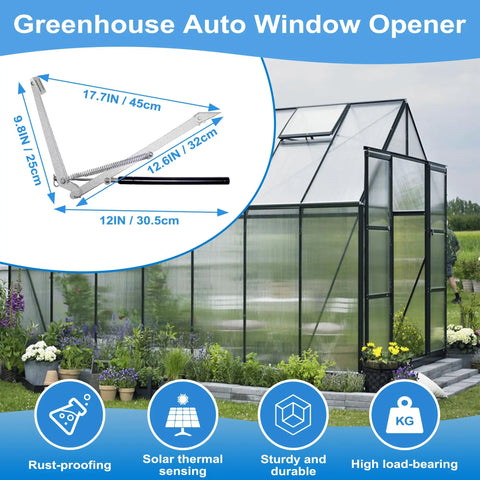 2 Pack Solar Sensitive Automatic Greenhouse Window Opener Auto Vent Kit With Dual Spring Up To 30 Lbs For Roof Vents Hothouse Ventilation Galvanized Steel Durable Easy Install
