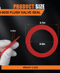 630-0030 Toilet Flush Valve Seal For 210 To 211 Toilets Upgrade Kit Stop Leaks Improve Flushing Efficiency Restore Quiet Operation Waterproof Seal To Prevent Water After Flush Easy Install red silicone seal 3.1in 2.2in 0.08in
