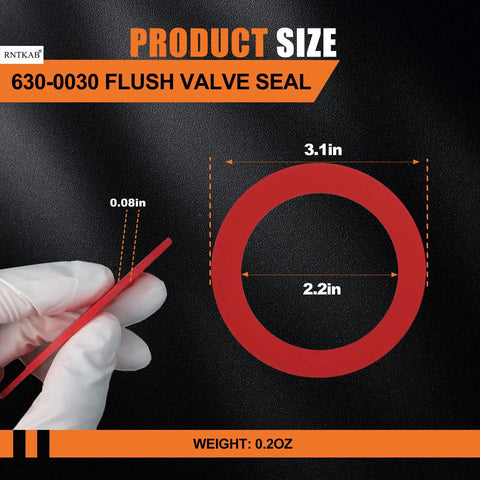 630-0030 Toilet Flush Valve Seal For 210 To 211 Toilets Upgrade Kit Stop Leaks Improve Flushing Efficiency Restore Quiet Operation Waterproof Seal To Prevent Water After Flush Easy Install red silicone seal 3.1in 2.2in 0.08in