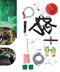 Zip Line Kit For Home Use With Stainless Steel Cable And Iron Trolley Up To 330 Lbs For Backyards Parks Camping Playgrounds And Parties Featuring A Durable Braking System And Rust Resistant Hardware