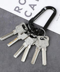 Heavy Duty Black Carabiner Clip Built Tough For 900lbs, 3 Inch Steel D Shaped Snap Hook holding keys