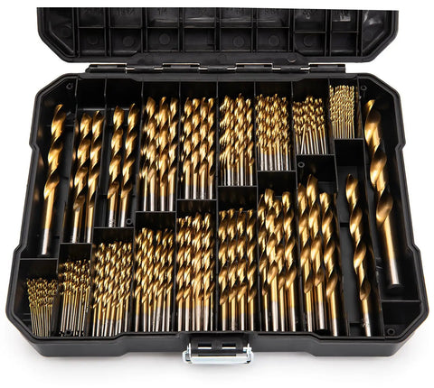 Heavy Duty Titanium Twist Drill Bit Set 230 Pcs For Metal And Wood With 135 Degree Tips High Speed Steel Bits Kit Storage Case