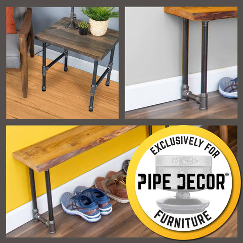 Adjustable Pipe Leg Levelers For 1 Inch Pipe Legs 4 Pack Stop Wobble And Add Height Floor Safe on furniture