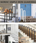 Built Like A Tank U Shaped Handrail For Indoor Stairs Outdoor Steps Heavy Wrought Iron Railing Wipe Clean Finish Zero Fuss Setup Industrial Flair Levels Up Any Space Front Porch Backyard In Matte Black 85 Cm in various settings.