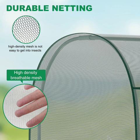 Crop Cages For Garden Plants, Large 9.8 Ft Long By 3.3 Ft Wide By 6 Ft High Plant Protection Tent With Zippered Door, Raised Bed Cover, Wind Resistant Garden Bed Enclosure For Vegetables And Flowers, Easy To Assemble