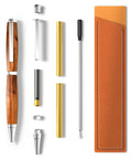 Ten Pack Woodturning Pen Kits Titanium Silver Finish With Bonus Ten Covers And Dope Black Ink Ballpoint Slimline Rollerball