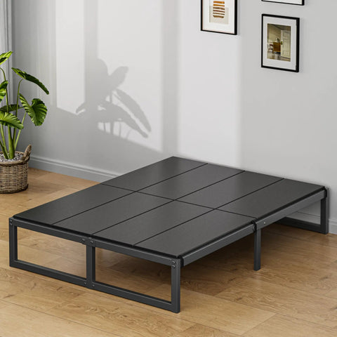 Heavy Duty Queen Bunkie Board Featuring Top Notch High Density Polymer Support with secure straps, low profile design in a bedroom setting.