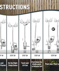 Instructions for using Bulb Planter And All In One Lawn Plugger Tool With Long Handle Serrated Base for planting and soil sampling.