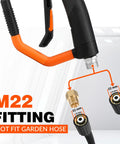 Dual Tip Foam Cannon For Pressure Washer Gun With Quick Connect One Quarter Inch Stainless Steel Car Wash Foam Blaster Attachment Switchable Foam And Water Flow Leak Proof Seal 4000 PSI M22 fitting details