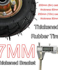 Hardcore Heavy Duty Pneumatic Rubber Caster Wheels 2 Pack Industrial Grade 8 Inch Or 10 Inch visible thickened rubber tire with 7mm bracket measurement.