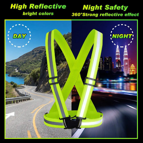 30 Pack Reflective High Visibility Safety Vests For Construction And Running Gear Lightweight Yellow Adjustable Straps One Size